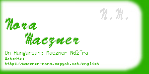 nora maczner business card